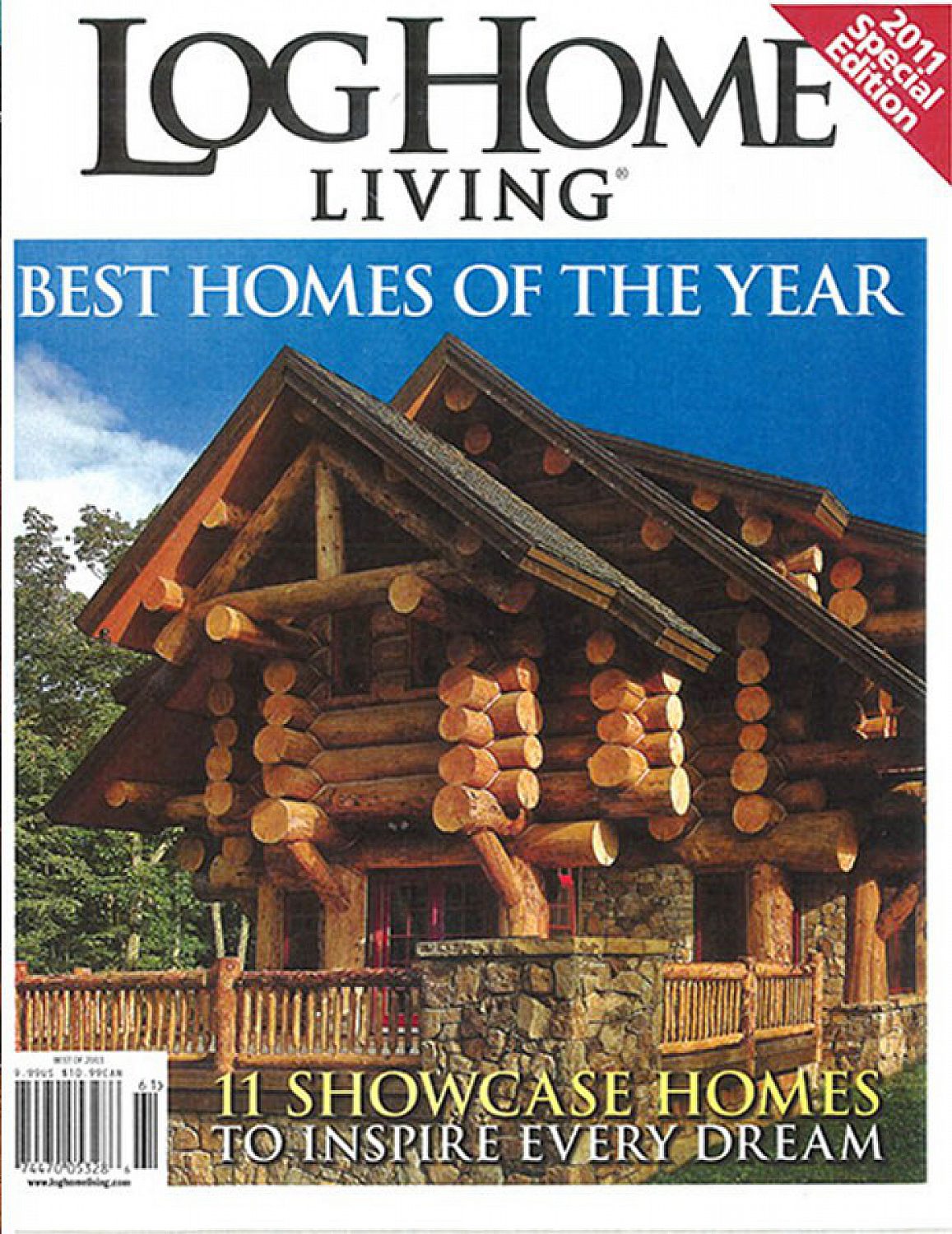 2011 log home living cover